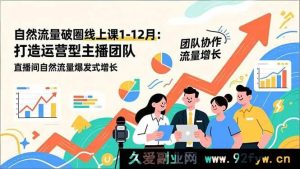 (16925期)新玩法!运营型主播团队打造,直播间自然流量超猛破圈特训课-就爱副业网