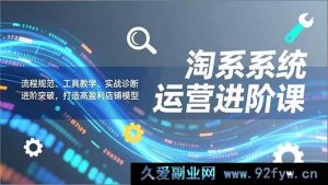 （16927期）淘系系统运营高阶课：全新流程工具实战，突破打造爆利店铺模式-就爱副业网