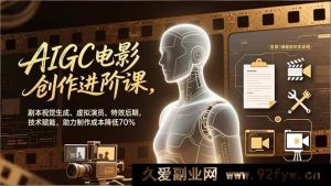 (16939期)AIGC电影创作新潮流:低成本视觉与特效后期进阶-就爱副业网