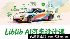 2025Liblib AI汽车设计课:文生图、LoRA训练新玩法,快速上手含实战素材(16946期)-就爱副业网