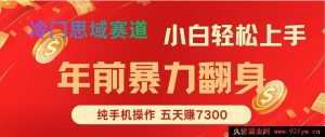 年前热门暴利项目5日进账超7000-就爱副业网