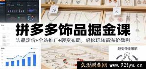 拼多多饰品爆单秘籍:选品策略+全站引流+裂变营销实现高盈收益-就爱副业网
