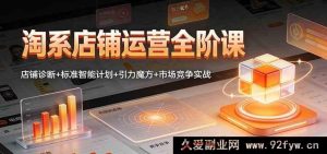 淘系店铺运营高阶秘籍:店铺状况剖析+智能推广方案+流量魔方运用+市场角逐实操-就爱副业网