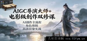 AIGC影视创作全能课:AI驱动全流程剪辑与高清渲染实战-就爱副业网