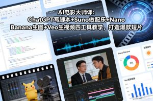 AI电影大师课：ChatGPT写脚本+Suno做配乐+Nano Banana生图+Veo生视频，打造爆款短片-就爱副业网
