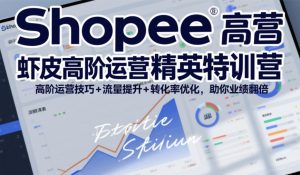 Shopee虾皮高阶运营精英特训营，高阶运营技巧+流量提升+转化率优化，助你业绩翻倍-就爱副业网