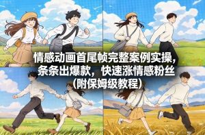 情感动画首尾帧完整案例实操，条条出爆款，快速涨情感粉丝（附保姆级教程）-就爱副业网