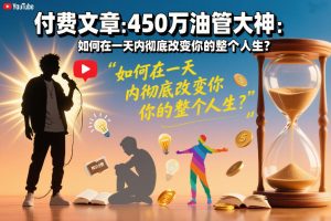 付费文章：450万油管大神：如何在一天内彻底改变你的整个人生？-就爱副业网