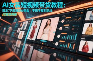 AI女装短视频带货教程：博主7天狂賺2W佣金，手把手复刻玩法，可直接照搬-就爱副业网