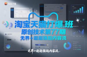 淘宝天猫打爆班原创技术第77期，无界+逛逛强起内容流-就爱副业网