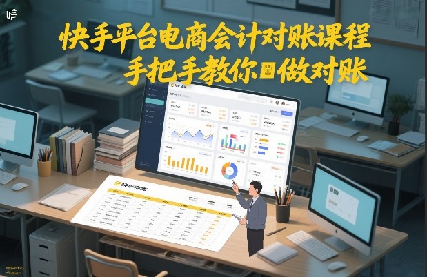 久爱副业网,网赚项目,网赚论坛博客网分享快手平台电商会计对账课程,手把手教你做对账