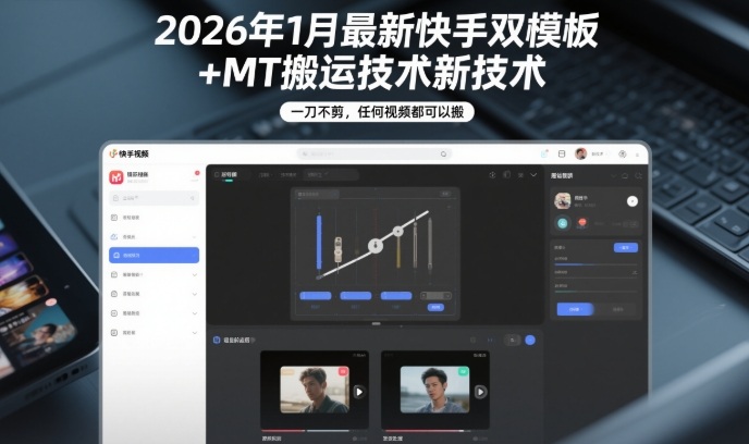 久爱副业网,网赚项目,网赚论坛博客网分享2026年1月最新快手双模板+MT搬运技术,一刀不剪,任何视频都可以搬