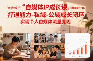 自媒体IP成长课，未来做小而美的个体，打通能力-私域-公域成长闭环，实现个人自媒体流量变现-就爱副业网