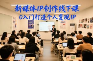 新媒体IP创作线下课,0入门打造个人变现IP-就爱副业网
