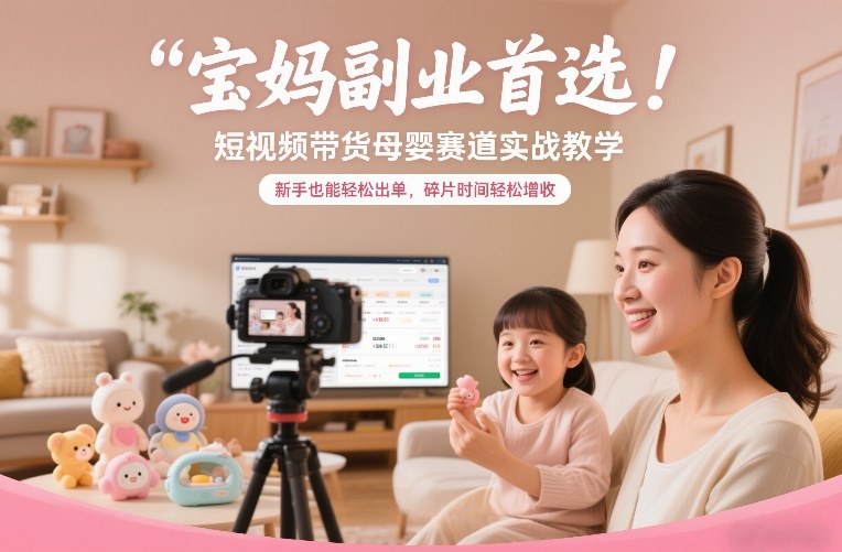 久爱副业网,网赚项目,网赚论坛博客网分享宝妈副业首选!短视频带货母婴赛道实战教学,新手也能轻松出单,碎片时间轻松增收