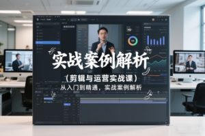 剪辑与运营实战课，从入门到精通，实战案例解析（更新2026）-就爱副业网