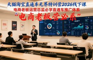 天猫淘宝直通车无界特训营2026线下课，电商老板运营总监必学直通车推广体系-就爱副业网