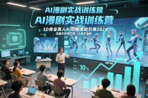AI漫剧实战训练营,3D商业真人AI短剧漫剧引爆2026,流量红利期已至,入场正当时-就爱副业网