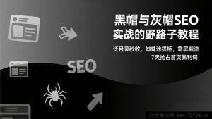 (17126期)黑帽SEO实战新攻略:泛目录搭建+蜘蛛池引流,7天快速霸屏高价值词首页-就爱副业网