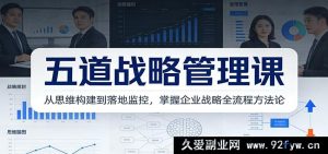 企业战略管理全流程实战课:从战略思维搭建到执行落地监控,零基础学透全流程战略方法论-就爱副业网