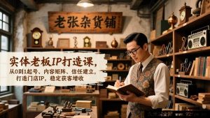 (17064期)实体店主IP实战营,0基础起号+内容矩阵搭建+用户信任体系,打造门店私域IP,持续获客增收-就爱副业网