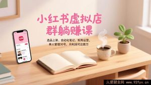 (17072期)小红书虚拟店群实战课:AI自动化笔记+多账号矩阵运营,精准选品上架,单人管30+账号月入5W+-就爱副业网