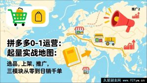（17085期）拼多多开店0-1实战指南：选品上架推广核心三步 从0到日销千单全流程-就爱副业网