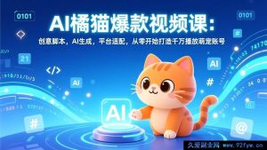 (17091期)萌宠账号千万播放课:AI脚本创作+内容生成+全平台适配,零基础打造爆款橘猫视频-就爱副业网
