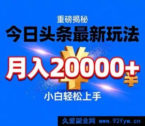 (17112期)头条号代运营实战新策略,稳定月赚2万+-就爱副业网