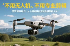 不用无人机、不用专业剪辑,即梦简单操作,人人都能轻松复刻质感航拍大片-就爱副业网