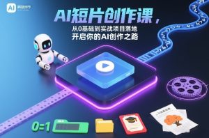 AI短片创作课,从0基础到实战项目落地,开启你的AI创作之路(更新)-就爱副业网