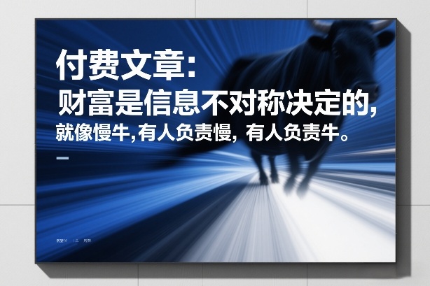 久爱副业网,网赚项目,网赚论坛博客网分享付费文章:财富是信息不对称决定的,就像慢牛,有人负责慢,有人负责牛