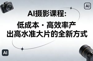 AI摄影课程,低成本高效率产出高水准大片的全新方式-就爱副业网