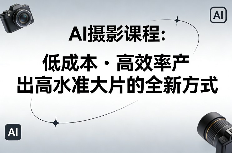 久爱副业网,网赚项目,网赚论坛博客网分享AI摄影课程,低成本高效率产出高水准大片的全新方式
