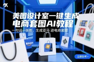 美图设计室一键生成电商套图AI教程，一句话一张图，生成亚马逊电商套图-就爱副业网