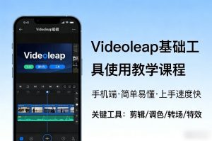 Videoleap基础工具使用教学课程，手机端视频剪辑教学，简单易懂，上手速度快-就爱副业网
