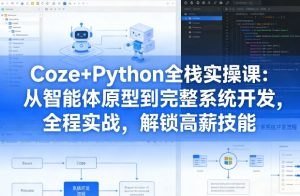 Coze+Python全栈实操课：从智能体原型到完整系统开发，全程实战，解锁高薪技能-就爱副业网
