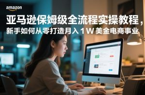 亚马逊保姆级全流程实操教程,新手如何从零打造月入1W美金电商事业-就爱副业网