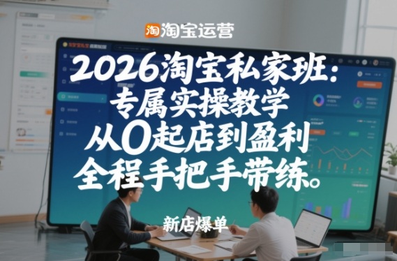 久爱副业网,网赚项目,网赚论坛博客网分享2026淘宝私家班:专属实操教学,从0起店到盈利,全程手把手带练(更新)