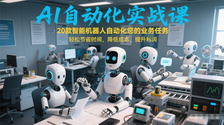 久爱副业网,网赚项目,网赚论坛博客网分享AI自动化实战课:20款智能机器人自动化您的业务任务,轻松节省时间,降低成本,提升利润