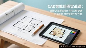 (17348期)CAD绘图实操课:精通基础操作与高效快捷键,轻松完成全套户型绘图方案-就爱副业网