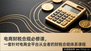 (17359期)全平台电商商家专属财税合规系统课 手把手教会你合规运营不踩坑-就爱副业网