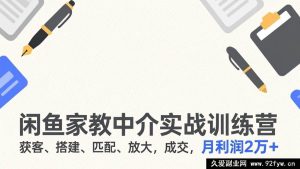 17379期:闲鱼家教中介实操指南,从获客到月入2万+的落地方法-就爱副业网