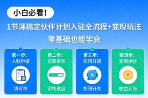 小白必看!1节课搞定伙伴计划入驻全流程+变现玩法,零基础也能学会-就爱副业网