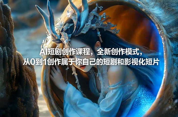 久爱副业网,网赚项目,网赚论坛博客网分享AI短剧创作课程,全新创作模式,从0到1创作属于你自己的短剧和影视化短片