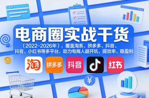 电商圈实战干货(2023-2026年),覆盖淘系、拼多多、抖音、小红书等多平台,助力电商人避开坑、提效率、稳盈利-就爱副业网