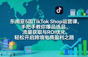东南亚5国TikTok Shop运营课,手把手教你爆品选品、流量获取与ROI优化,轻松开启跨境电商盈利之路-就爱副业网
