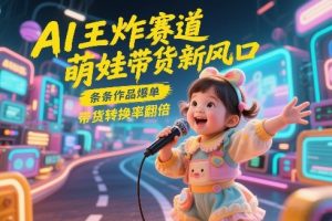 AI王炸赛道，萌娃带货新风口，条条作品爆单，带货转换率翻倍，核心逻辑拆解-就爱副业网