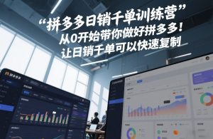 拼多多日销千单训练营,从0开始带你做好拼多多,让日销千单可以快速复制(更新26年2月)-就爱副业网
