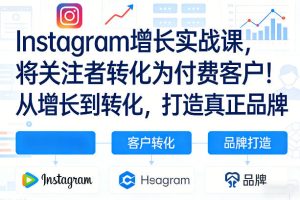 Instagram增长实战课,将关注者转化为付费客户!从增长到转化,打造真正品牌(双语字幕)-就爱副业网